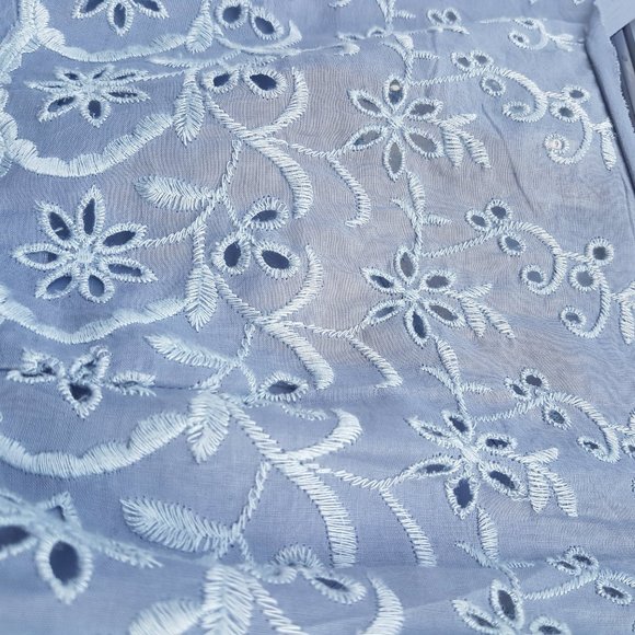 Free People Greyish Blue Embroidered Dress Size 6 - Picture 2 of 7